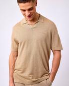 Dark Sand Emmanuel Knit Polo T-Shirt - XL / Dark Sand image
