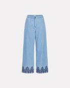 Light Blue Harmony Embroidered Hem Jeans - 38 / Light Blue