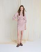 Mauve Stripe Irmone Cotton Wrap Dress - 34 / Mone Y/d S
