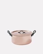 Solid Copper Lidded Casserole Pan - 20cm