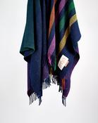 Navy Vertical Stripe Dapple Heavy Donegal Throw