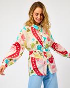 Cream Zoe Printed Shirt - 10 / Cream image