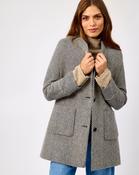 Oak Navy &amp; Cream Donegal Wool Coat - S / Navy Cream