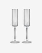 Clear Plissé Glass Champagne Flutes - Set of 2 image