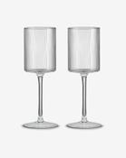Clear Plissé Glass White Wine Glasses - Set of 2 image