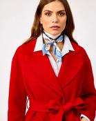 Red Belted Wool Town Coat - XS / Red image
