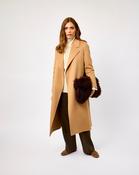 Camel Belted Wool Blend Wrap Coat - XS / Camel image