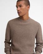 Stone Herringbone Knitted Crew Neck Jumper - XL / Stone image