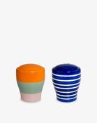 Contrast Stripes Stoneware Salt &amp; Pepper Set image