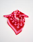 Pink &amp; Red Checkers 100% Silk Scarf image