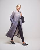 Ombre Grey Earth Brushed Mohair Coat - L / Grey