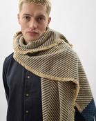 Navy Chevron Tweed Donegal Wool &amp; Mohair Scarf image