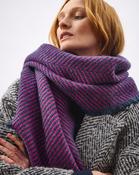 Neon Pink Chevron Tweed Donegal Wool &amp; Mohair Scarf image