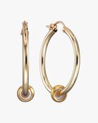 Gold Filled Minimalist Saucer Huggie Earrings - 28 mm image