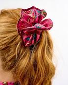 Fuchsia Forest Friends Cotton Hair Scrunchie - ONE / Pink image