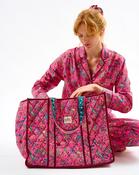 Fuchsia Forest Friends Quilted Cotton Tote Bag - ONE / Pink