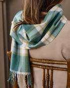 Green Check Merino Scarf - SCARF / Green/check image