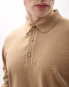 Biscuit 100% Merino Knit Polo Jumper - S / Biscuit image
