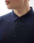 Navy 100% Merino Knit Polo Jumper - M / Navy image