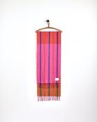 Vertical Stripe Pink Wide Merino Scarf image