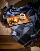 Navy Check Cashmere Blend Throw - S image