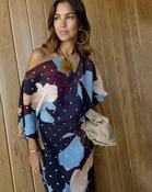 Black, Cream &amp; Blue Mara Tilly Dress - M / Multi image