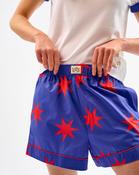 Red Stars Cotton Shorts - XS / Blue