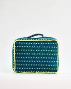 Teal Stripes &amp; Stars Cotton Large Cosmetic Bag - ONE / Teal