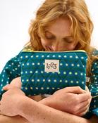 Teal Stripes &amp; Stars Quilted Cotton Cosmetic Pouch - ONE / Teal