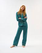 Teal Stripes &amp; Stars Cotton Pyjama Set - XS / Teal