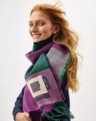 Green &amp; Pink Two Tails Of Merino Scarf image