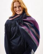 Multicolour Stripe Vertically Fringed Merino Scarf image