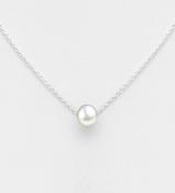 Sterling Silver Pearl Necklace image