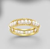 Freshwater Pearl &amp; Gold Ring image