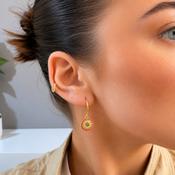 Orange and Gold Disc Earrings image