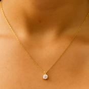 Gold Cubic Zirconia Pendant Necklace