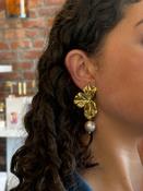 Statement Fan Pearl Drop Earrings