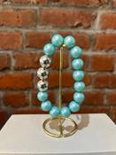 Iridescent blue/silver bracelet