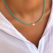 Tourquoise &amp; Pearl Beaded Choker