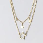 Double Strand Gold Star Necklace image