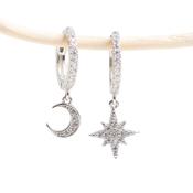 Star and Moon Silver Crystal Huggies