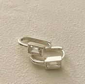 Carre mini sterling silver hoop