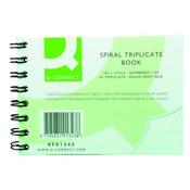 Q-CONNECT FEINT RULED WIREBOUND TRIPLICATE BOOK 102X127MM KF01343 (PACK OF 1)