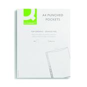 Q-CONNECT PUNCHED POCKETS POLYPROPYLENE 40 MICRON A4 CLEAR (PACK OF 100 POCKETS) KF24001
