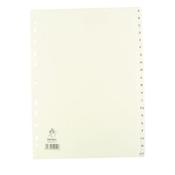A4 WHITE A-Z POLYPROPYLENE INDEX WX01351