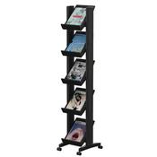 FAST PAPER 5 SHELF MOBILE LITERATURE DISPLAY NARROW BLACK F259N01