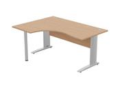 KOMO CRESCENT DESK 1600 X 1200MM LEFT HAND - SILVER LEG / BEECH TOP image