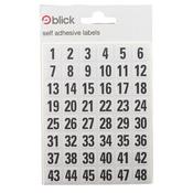 BLICK WHITE/BLACK 00-99 LABELS 48 PER SHEET 7MM X 13MM (PACK OF 2880) RS016250 (PACK OF 60 SHEETS)