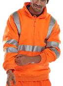 BEESWIFT QUARTER ZIPPED SWEATSHIRT ORANGE S (PACK OF 1)