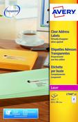 AVERY LASER ADDRESS LABELS 21 PER SHEET CLEAR (PACK OF 525) L7560-25 (PACK OF 25 SHEETS) image